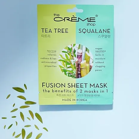 The Crème Shop Fusion Face Sheet Mask - 5 Pack (Tea Tree  & Squalane)