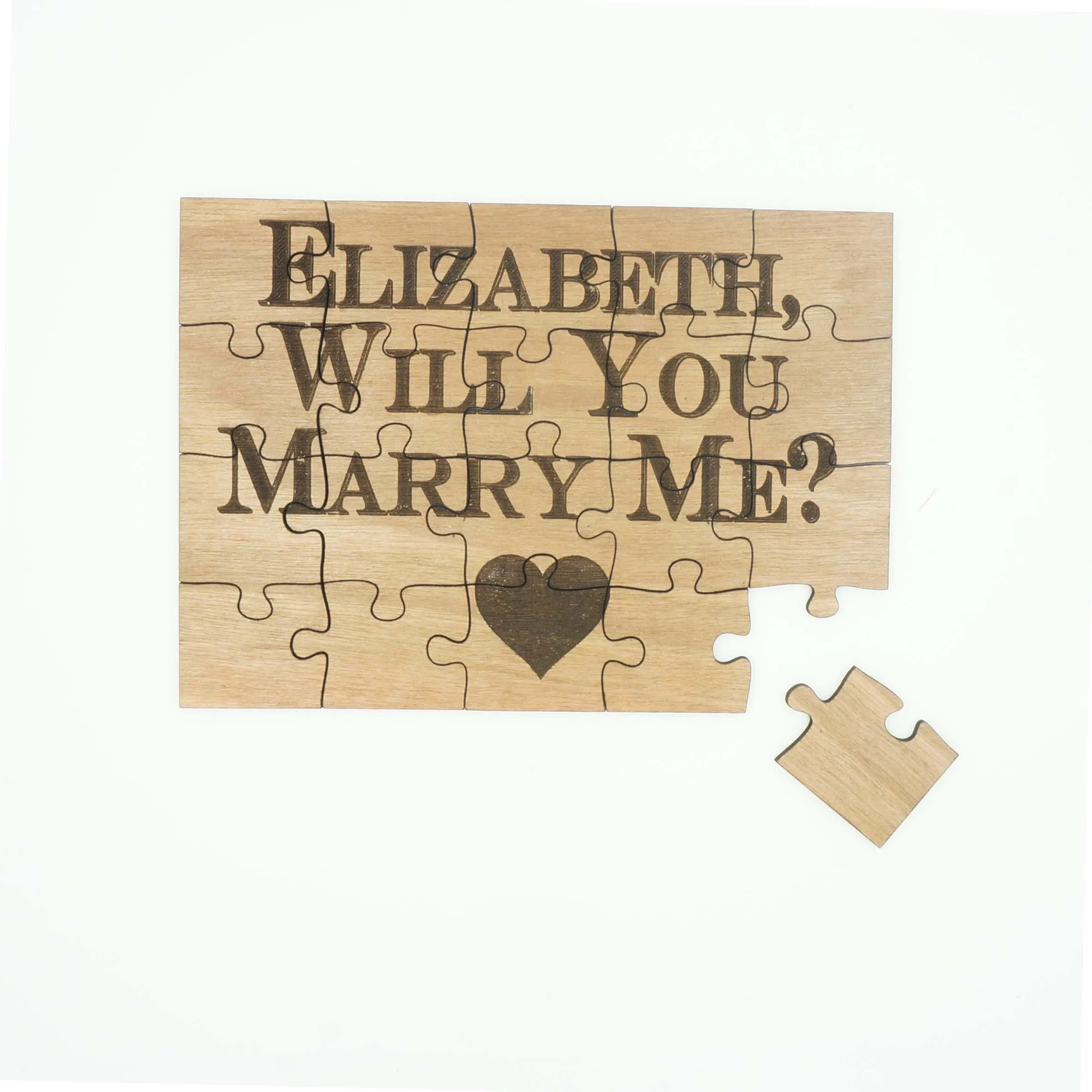 Unique Personalized Wood Jigsaw Puzzle Wedding Engagement Proposal Will You Marry Me 20 Piece 5x7