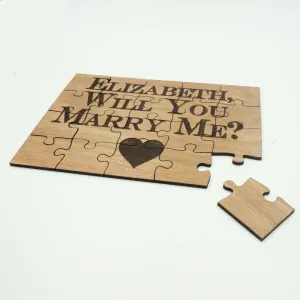 Unique Personalized Wood Jigsaw Puzzle Wedding Engagement Proposal Will You Marry Me 20 Piece 5x7