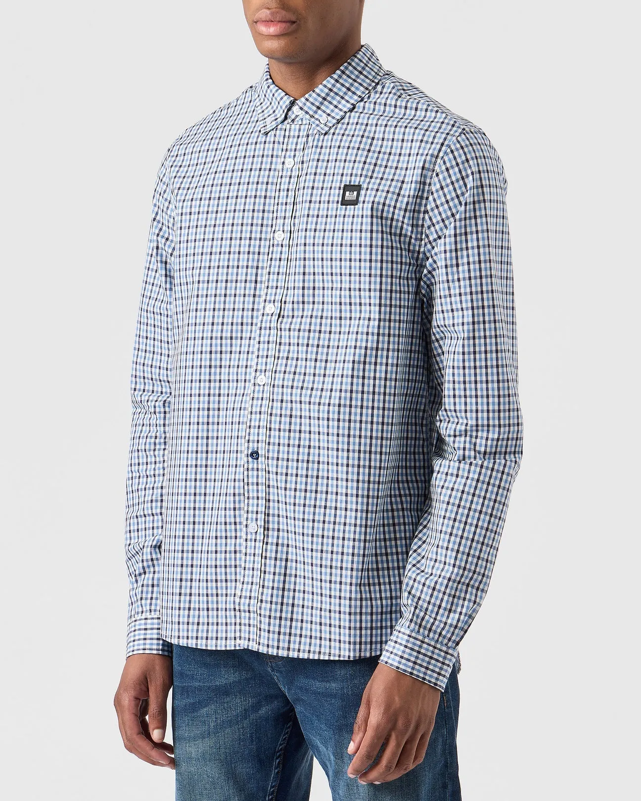 Weekend Offender Lisbon L/S Shirt Blue House Check