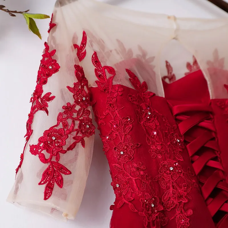 Wine Red Off Shoulder Short Sleeves Party Dress, Dark Red Party Dress