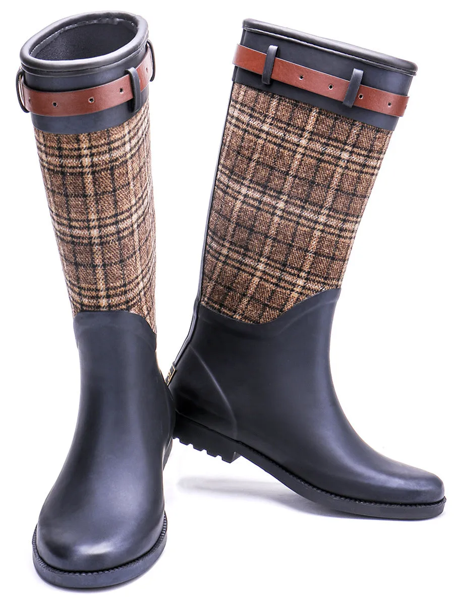 Women’s Mid-Tube Rubber Rain Boots - Waterproof & Stylish
