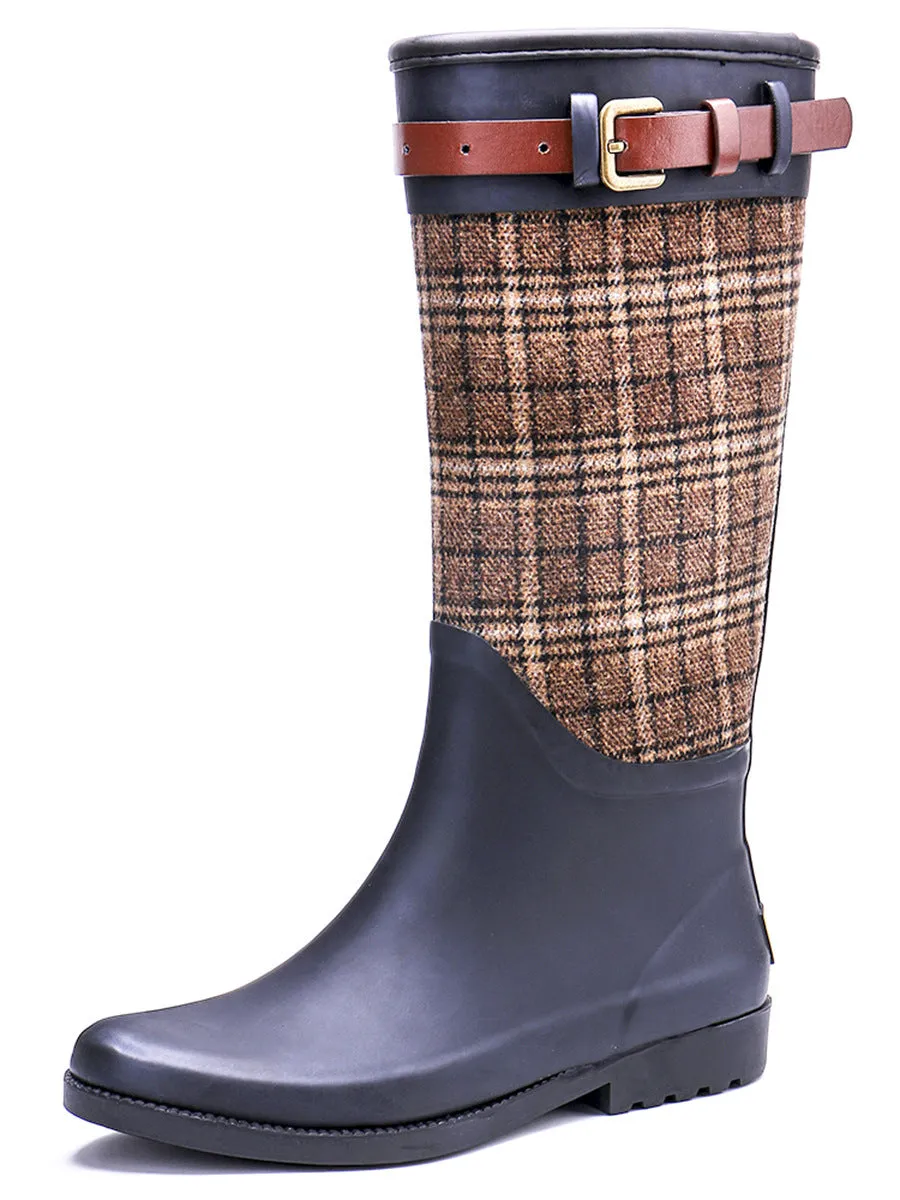 Women’s Mid-Tube Rubber Rain Boots - Waterproof & Stylish